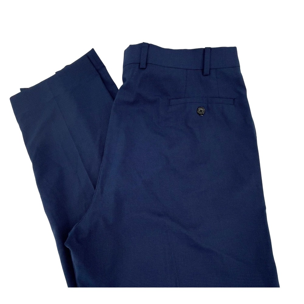 Ralph Lauren Slim Fit Blue Textured Woven Dress Pants Mens 40W X 32L